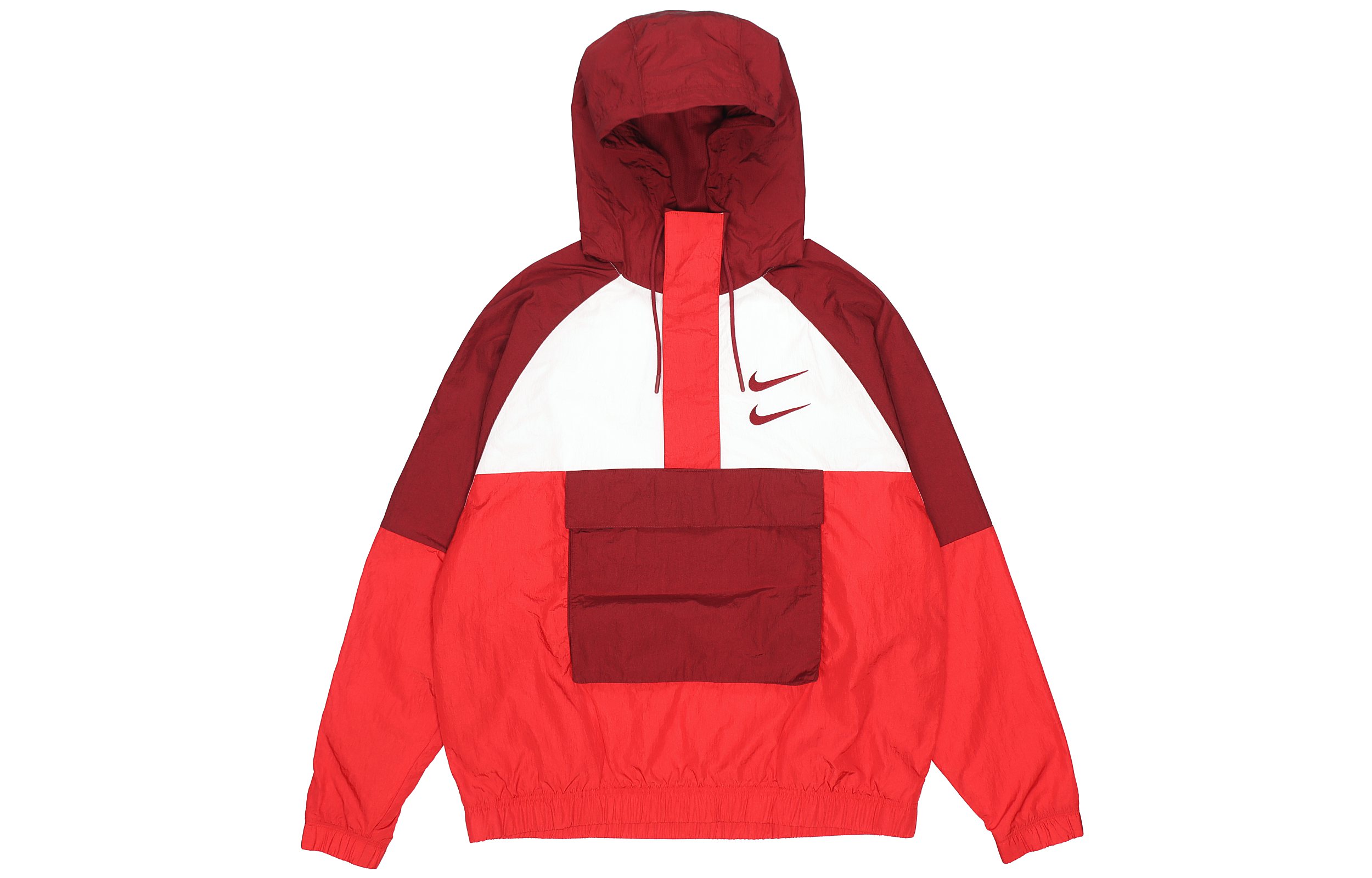 Nike Swoosh Colorblock Woven Jacket Red Casual Sportswear DJ0477-677
