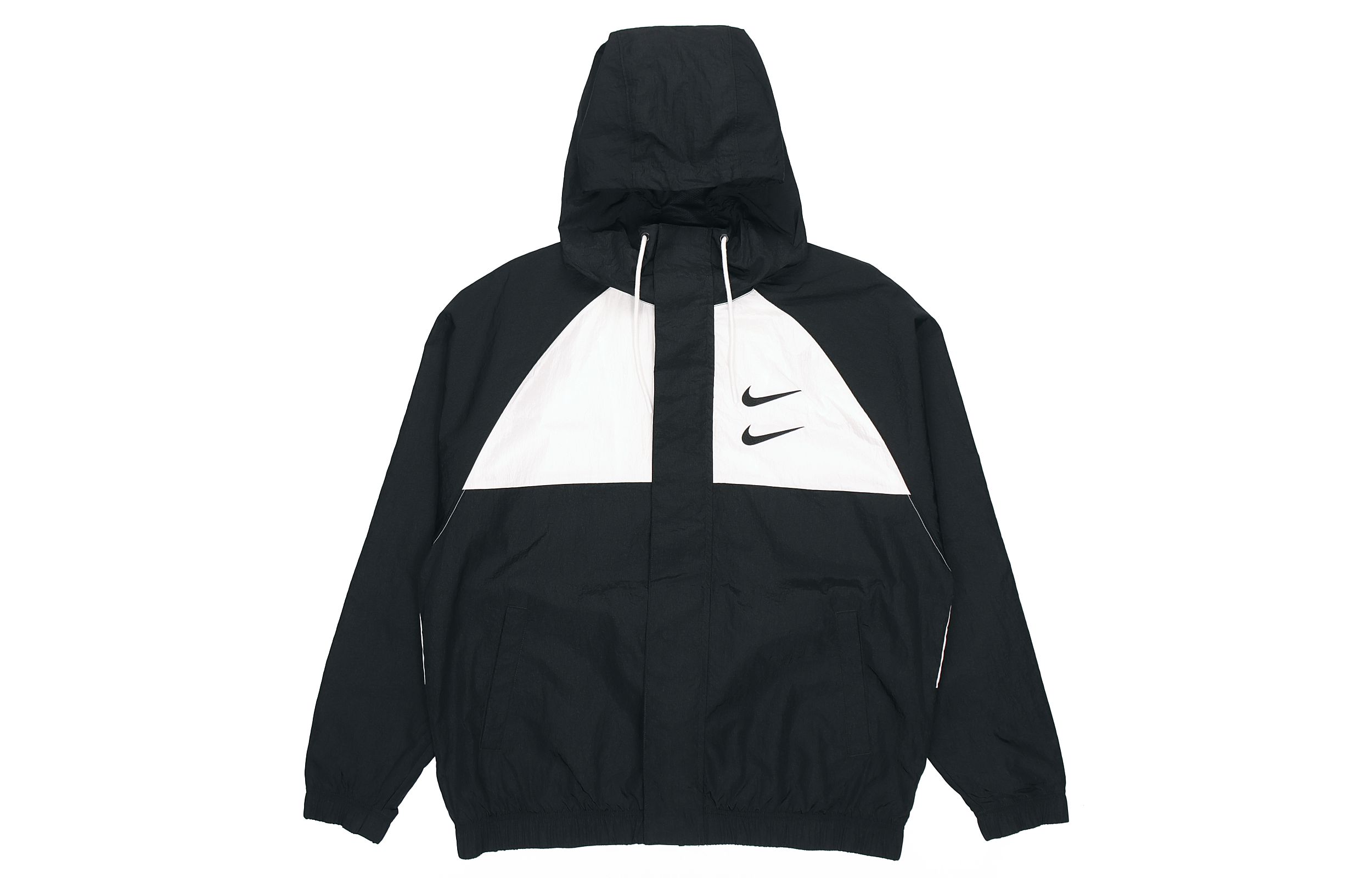 Nike Swoosh Double Hook Windproof Woven Hooded Jacket Spring Black DJ9647-011