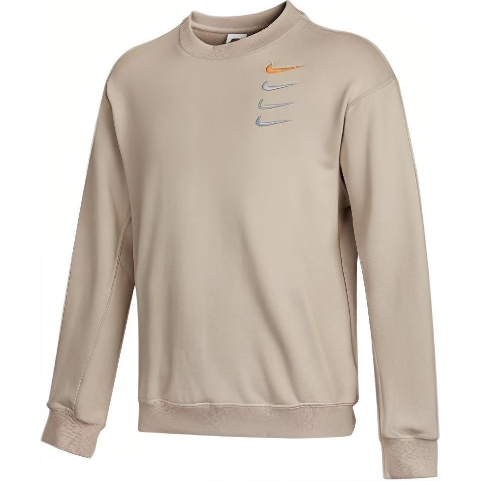 Nike Swoosh French Terry Embroidered Pullover Sweatshirt Light Grey Unisex DB9408-277