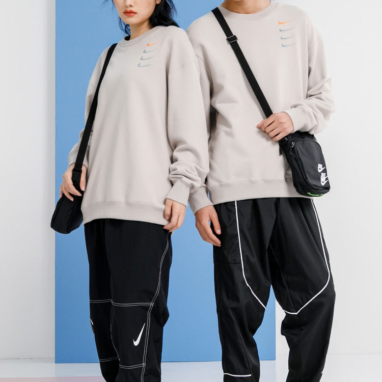 Purchase Nike Swoosh French Terry Pullover Sweatshirt Kelabu Muda Unisex Terbaru DB9408-277