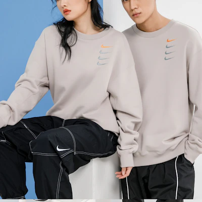 Nike Swoosh French Terry Pullover Sweatshirt Kelabu Muda Unisex Terbaru DB9408-277 Cheap Nike Swoosh French Terry Pullover Sweatshirt Kelabu Muda Unisex Terbaru DB9408-277