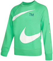Nike Swoosh FT Crew Large Logo Green Retro Sports Pullover Sweatshirt DD6097-362 Nike Swoosh FT Crew Large Logo Green Retro Sports Pullover Sweatshirt DD6097-362