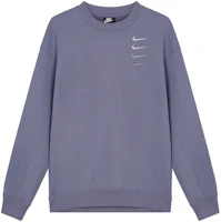 Nike Swoosh Gradient French Terry Crewneck Sweatshirt Indigo Blue DB9408-412 Nike Swoosh Gradient French Terry Crewneck Sweatshirt Indigo Blue DB9408-412