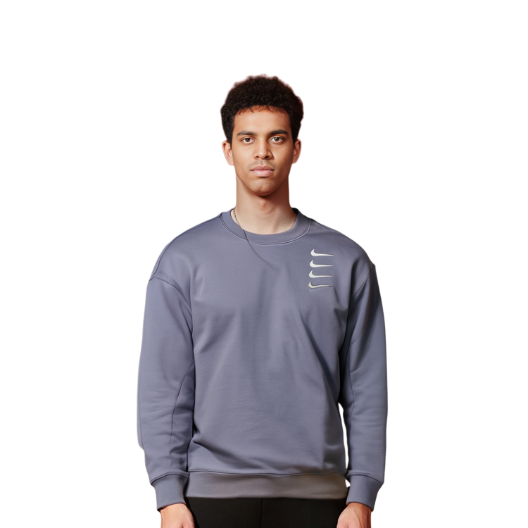 Details for Nike Swoosh Gradient French Terry Crewneck Sweatshirt Indigo Blue DB9408-412