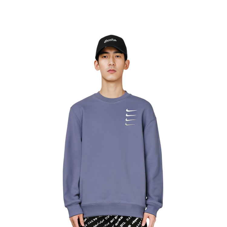 Sizing Nike Swoosh Gradient French Terry Crewneck Sweatshirt Indigo Blue DB9408-412