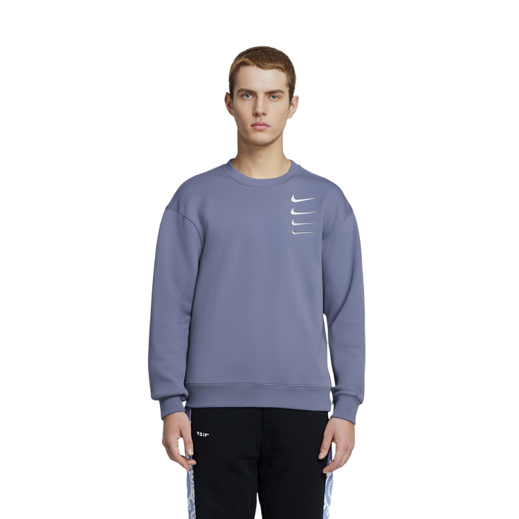 Cheap Nike Swoosh Gradient French Terry Crewneck Sweatshirt Indigo Blue DB9408-412