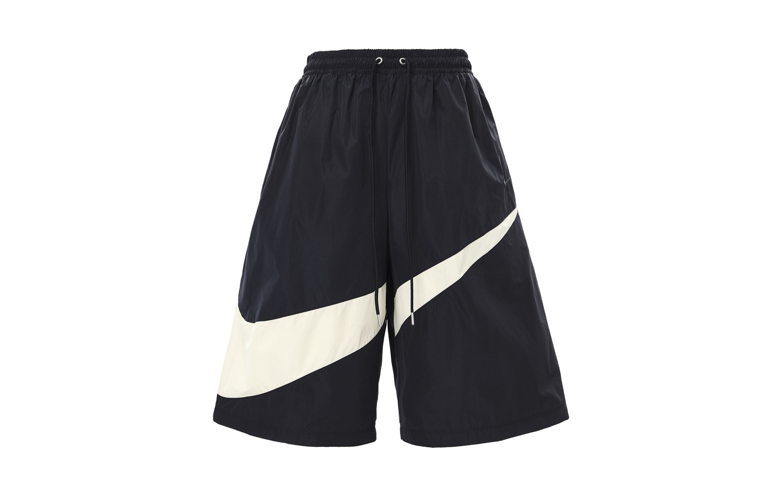Nike Swoosh Large Logo Casual Shorts Black 5-Inch Straight Fit FB7870-010