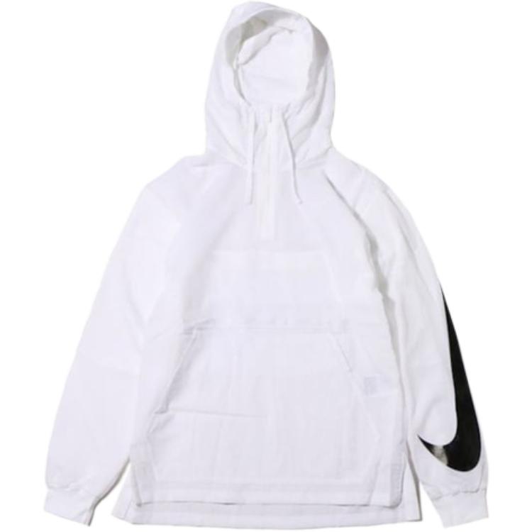 Nike Swoosh Large Logo Pullover Windbreaker Hoodie White AA5010-100