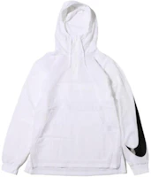 Nike Swoosh Large Logo Pullover Windbreaker Hoodie White AA5010-100 Nike Swoosh Large Logo Pullover Windbreaker Hoodie White AA5010-100
