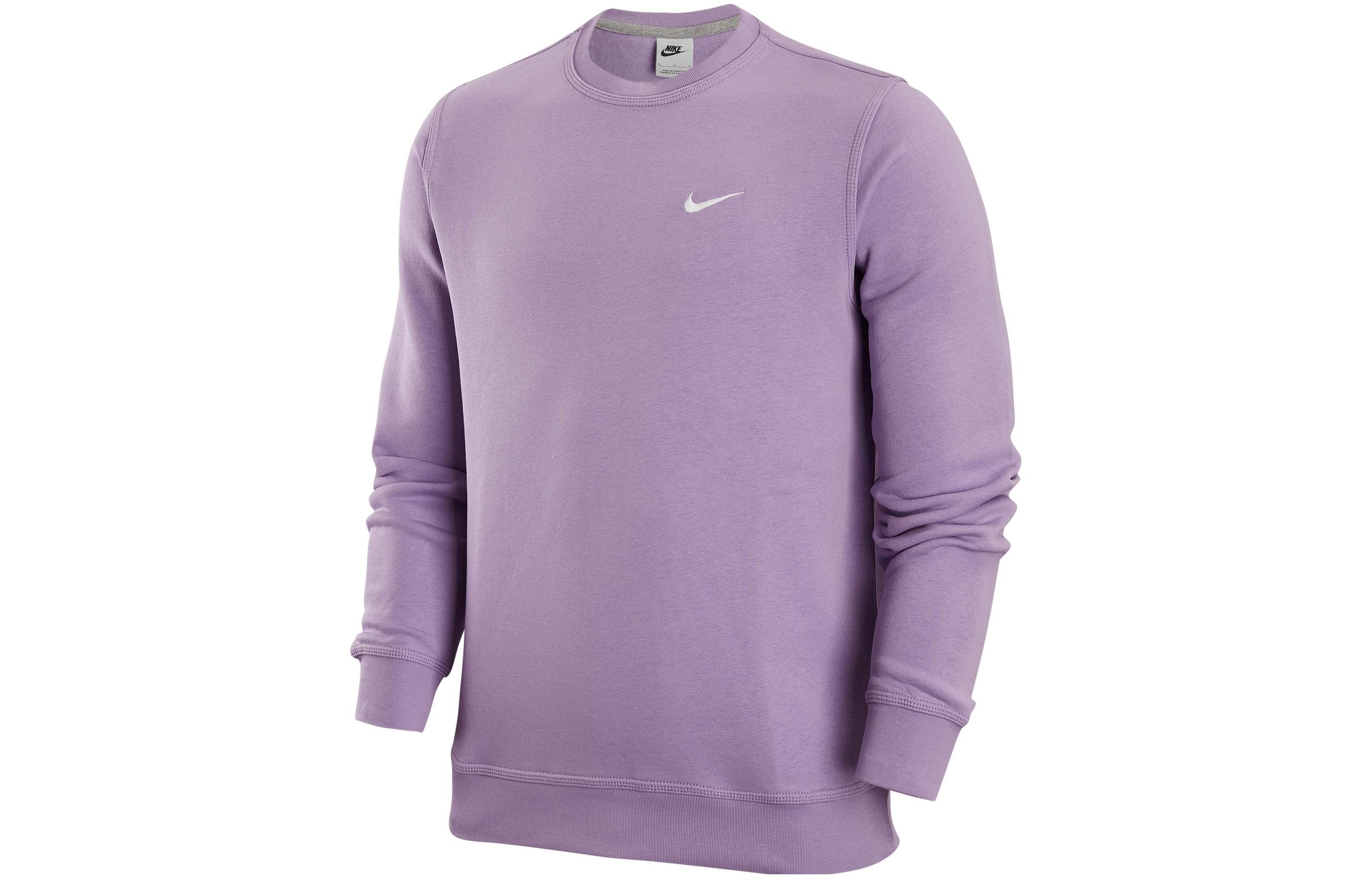 Nike Swoosh Logo Purple Crewneck Pullover Sweatshirt Long Sleeve 916609-589