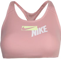 Nike Swoosh Mid-Impact Sports Bra with Colorblock Logo Print - Glaze Pink. CZ4444-630 Nike Swoosh Mid-Impact Sports Bra with Colorblock Logo Print - Glaze Pink. CZ4444-630