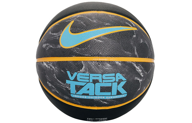 Nike Synthetic Leather Basketball, High-Elastic, Durable, Black/Gold/Blue, Size 7. BB0639-955