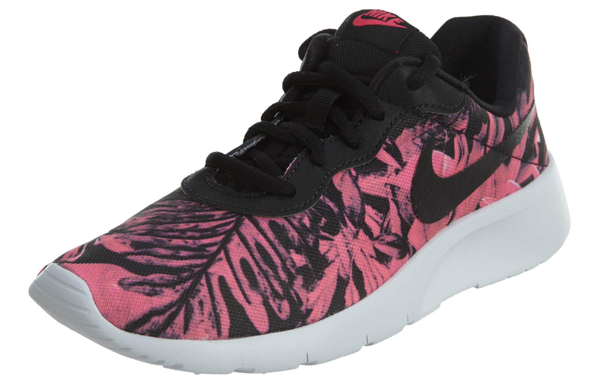 Lookbook Nike Tanjun 舒適防滑 減震耐磨 低幫 跑步鞋 GS 黑粉色