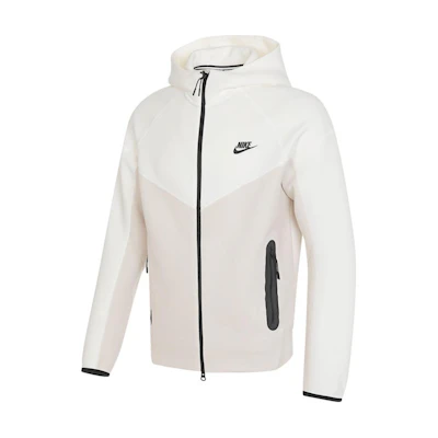 Nike TCH Fleece Full-Zip Hoodie Colorblock Casual Jacket Khaki FB7922-104