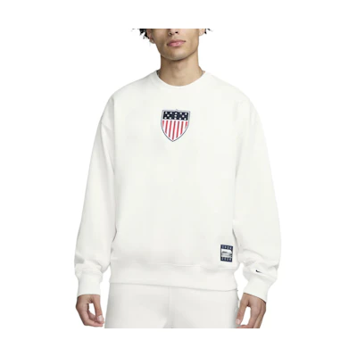 Nike Team USA Solo Swoosh Fleece Crewneck Sweatshirt Sail/Obsidian FN1136-133