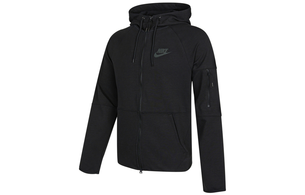 Nike Tech-Pack Logo Knit Hoodie Jacket Black ( Minimalist Design) DD5285-010