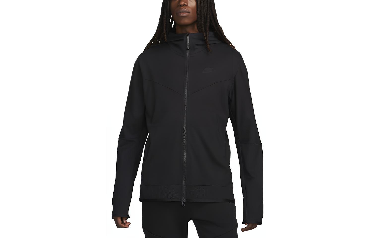 Buy 耐克Tech Fleece轻便双拉链连帽夹克黑色 DX0822-010