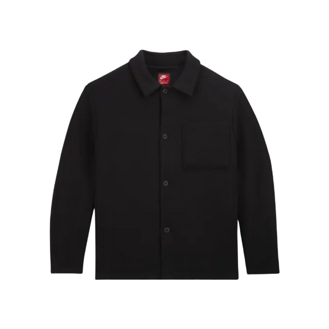 Nike Tech Fleece Reimagined Solid Pocket Button-Up Jacket Black Shirt FB8168-010