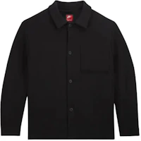 Nike Tech Fleece Reimagined Solid Pocket Button-Up Jacket Black Shirt FB8168-010 Nike Tech Fleece Reimagined Solid Pocket Button-Up Jacket Black Shirt FB8168-010