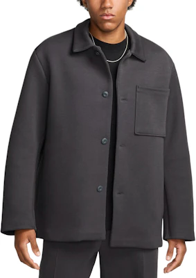 Nike Tech Fleece Shacket Embroidered Solid Button-Up Jacket Anthracite FZ7566-060 Buy Nike Tech Fleece Shacket Embroidered Solid Button-Up Jacket Anthracite FZ7566-060