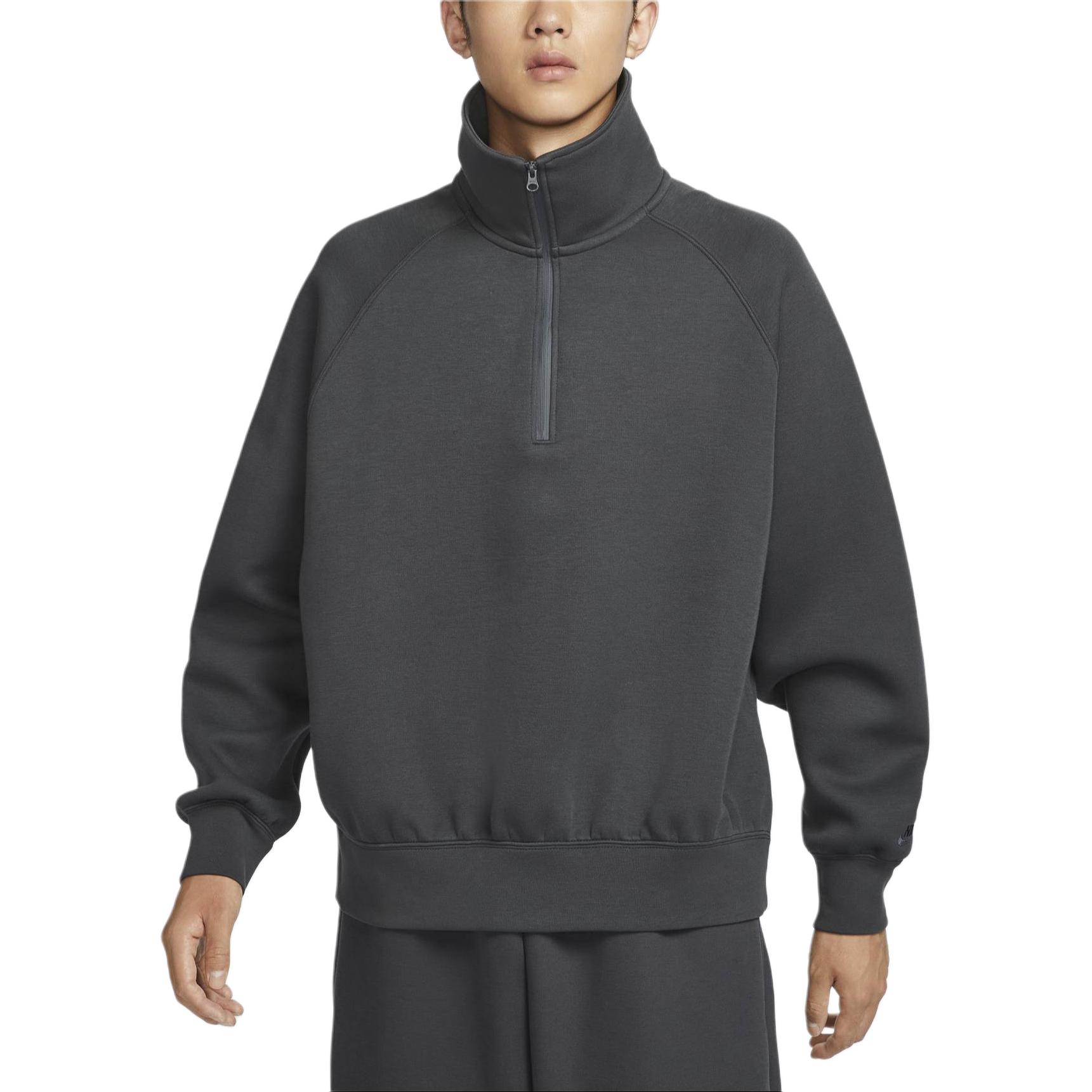 Nike TECH Futura Half-Zip Pullover Sweatshirt Coal Black/Coal Black FZ7569-060