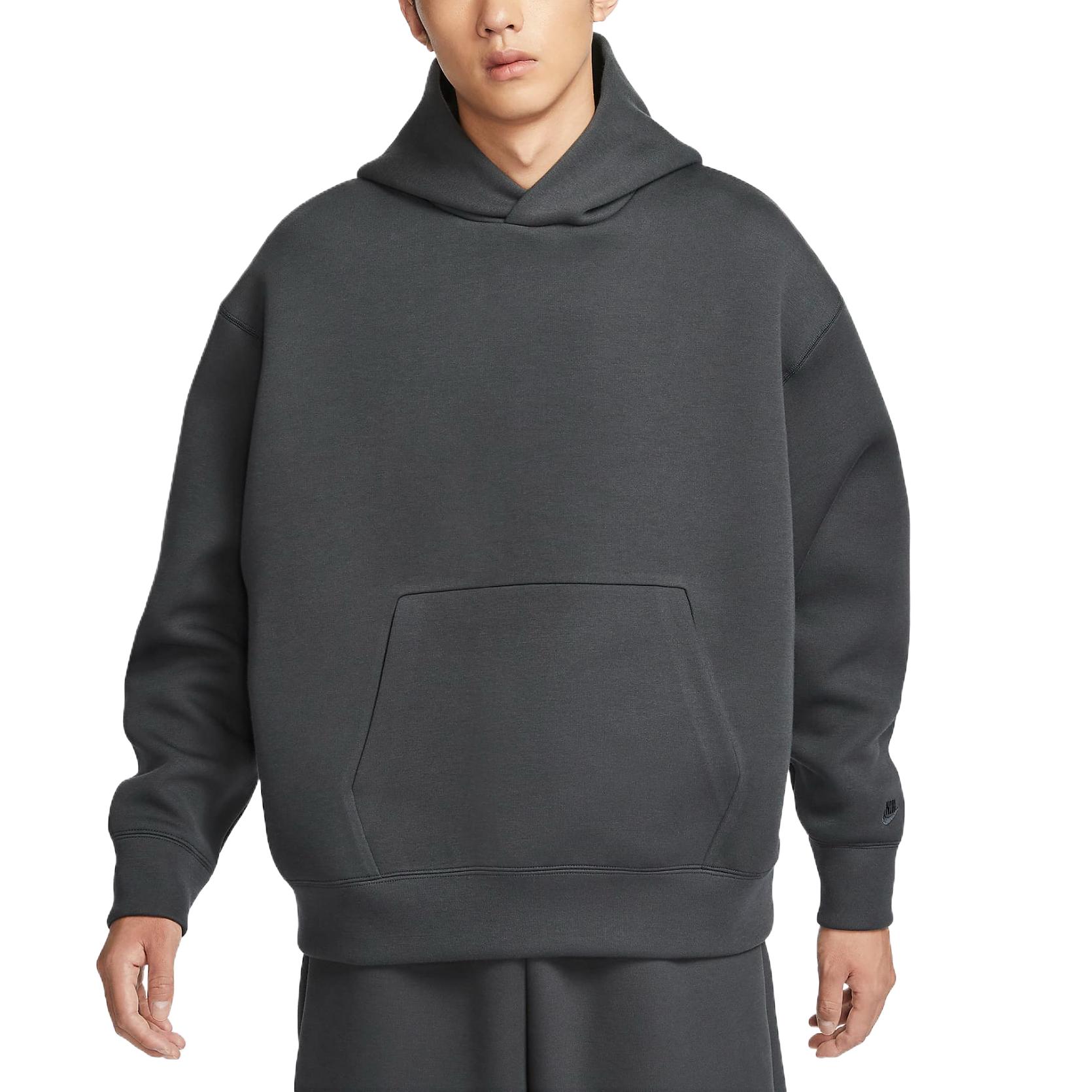 Shop Nike Tech Reimagined Knit Loose-Fit Sweatshirt Coal Black FZ0745-060