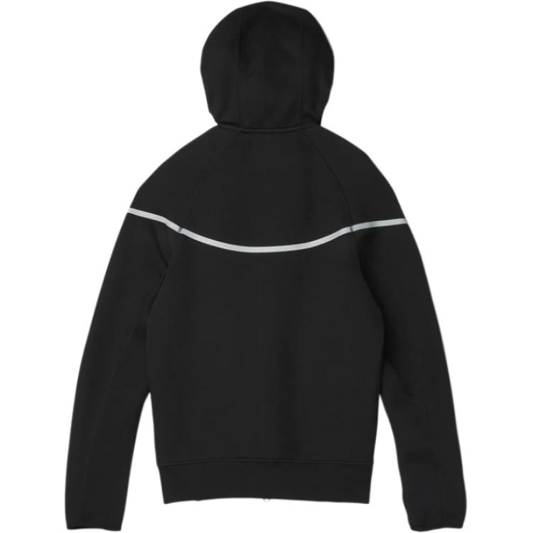 Lookbook Nike Tech Windrunner 黑色條紋拼接全拉鍊外套. FZ0754-010