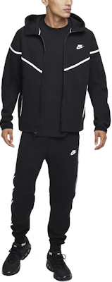 Nike Tech Windrunner 黑色條紋拼接全拉鍊外套. FZ0754-010 Details for Nike Tech Windrunner 黑色條紋拼接全拉鍊外套. FZ0754-010