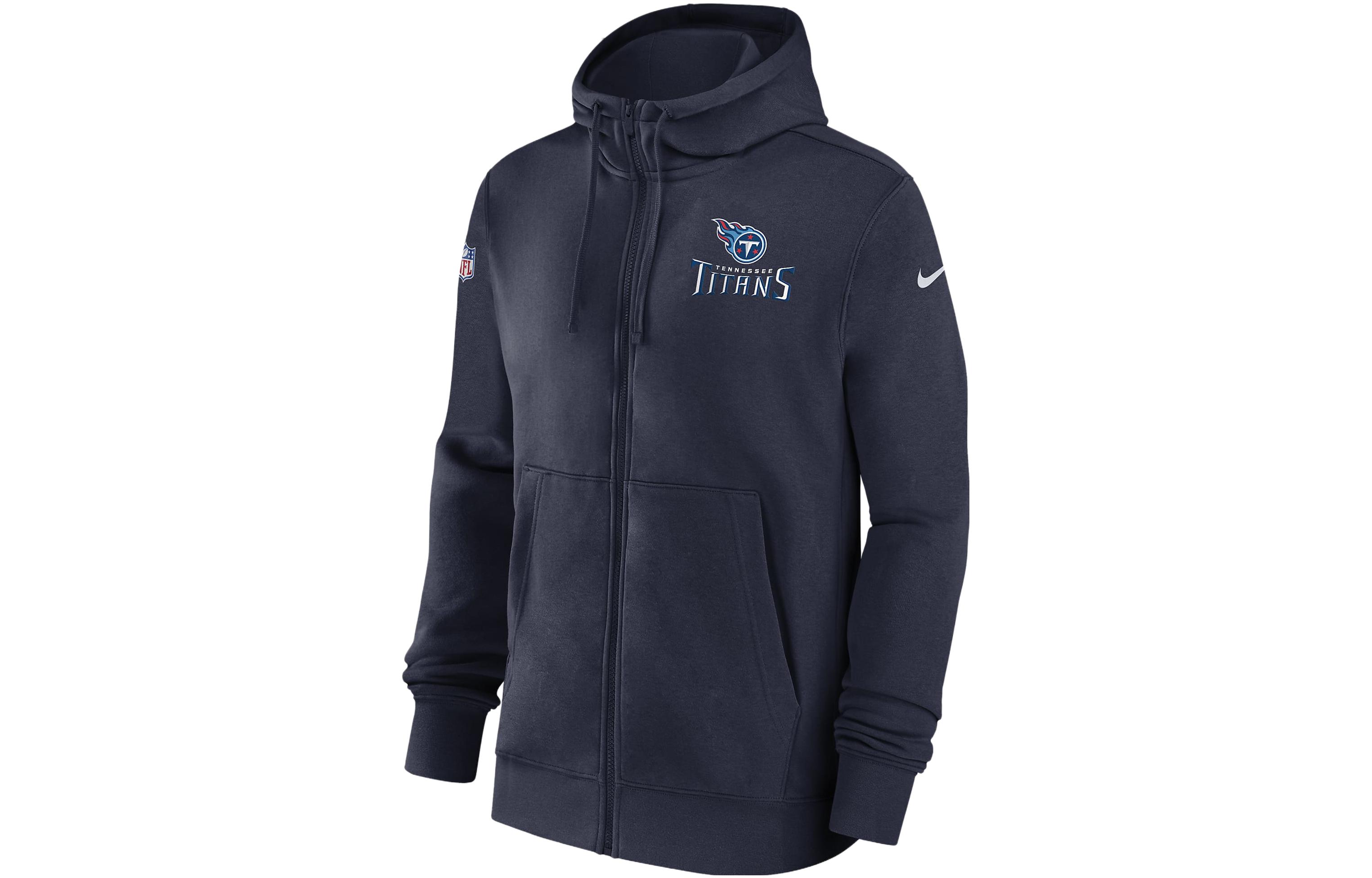 Nike Tennessee Titans Sideline Club Logo Hoodie Zip Jacket Navy Blue () 00MR41S8F-XNN