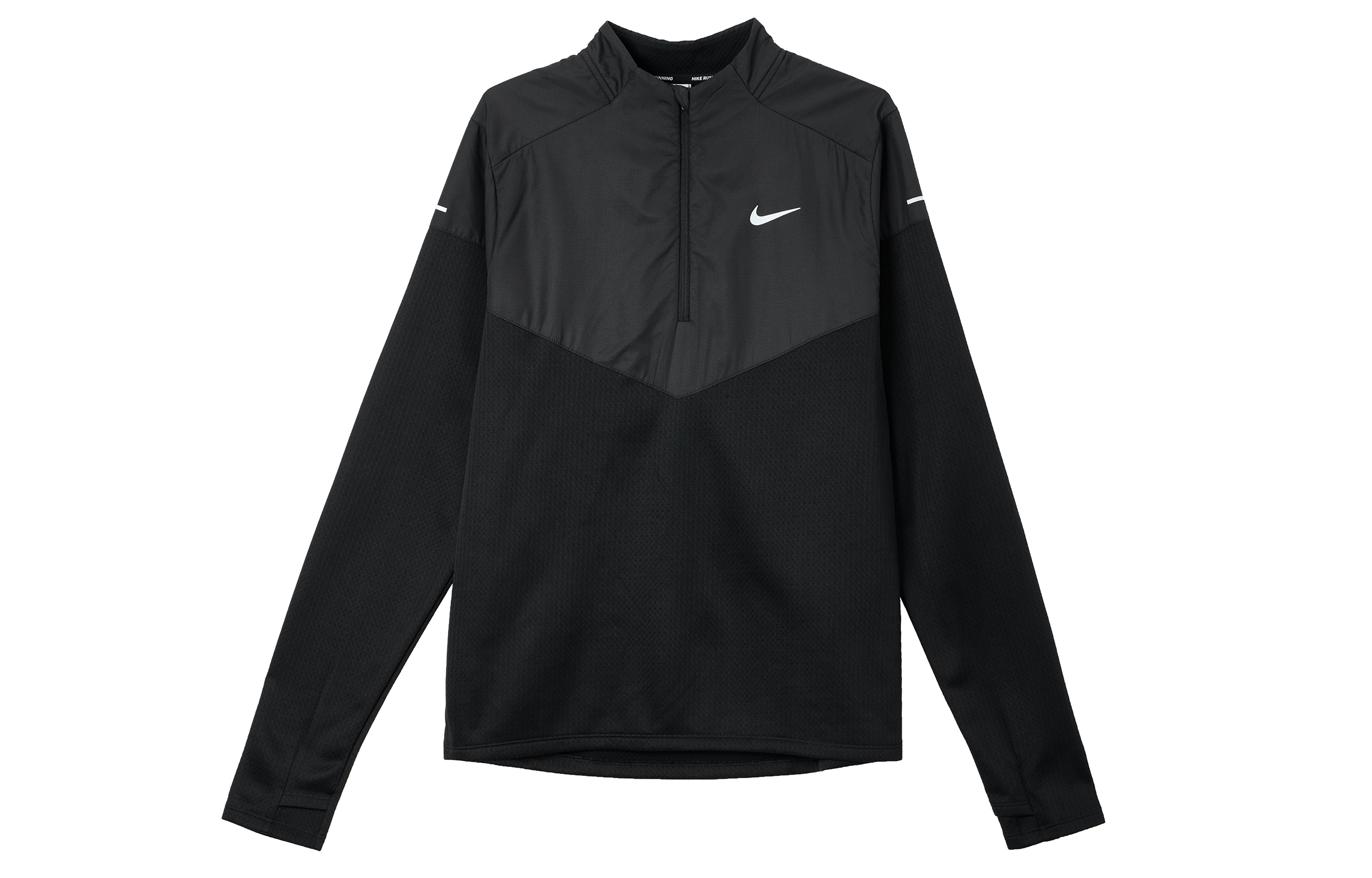 Nike Therma-FIT Element Crewneck Logo Pullover Jacket Black () FZ1116-010