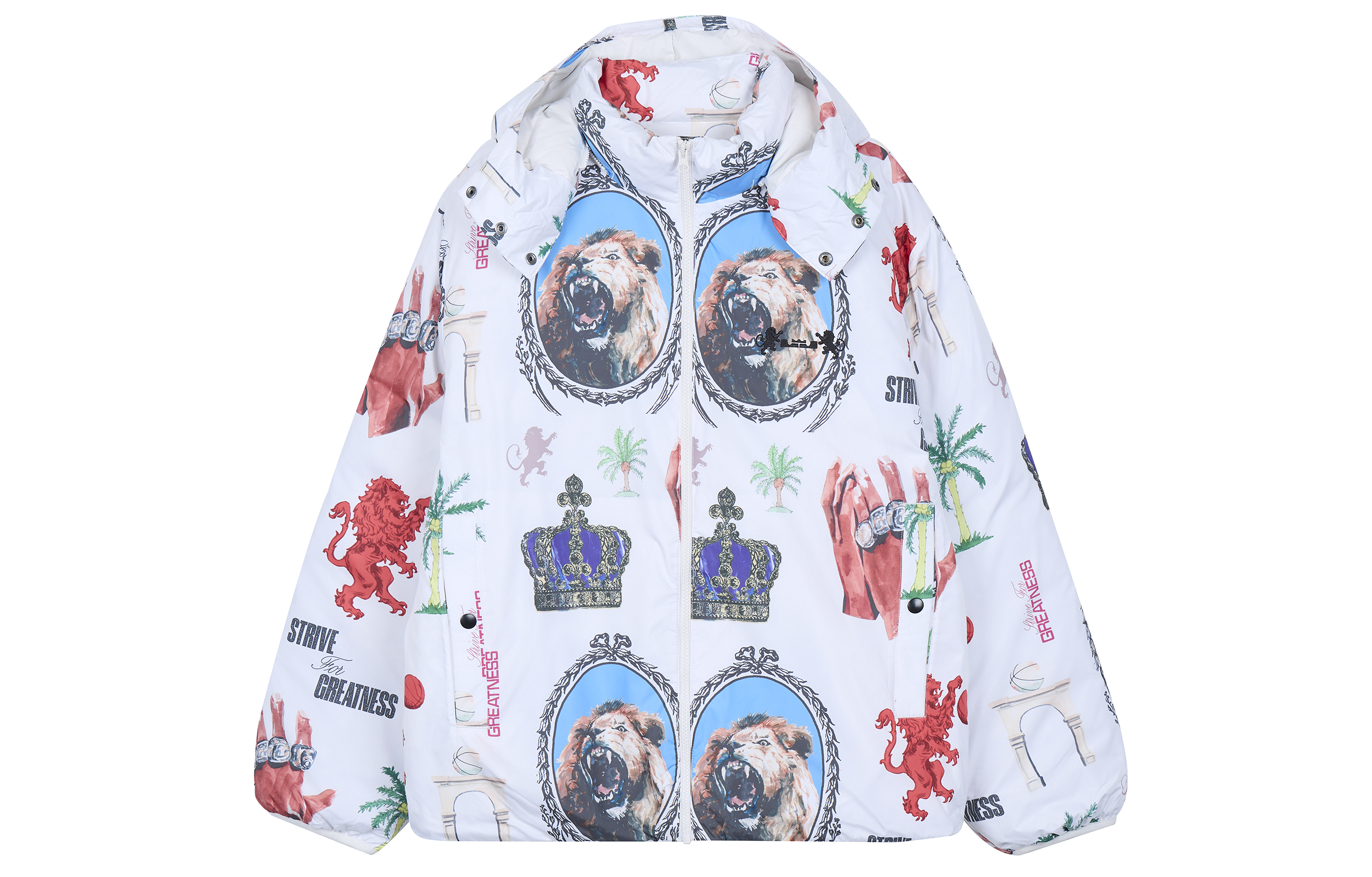 Nike Therma-FIT Printed Hooded Full-Zip Puffer Jacket White () FB6975-030