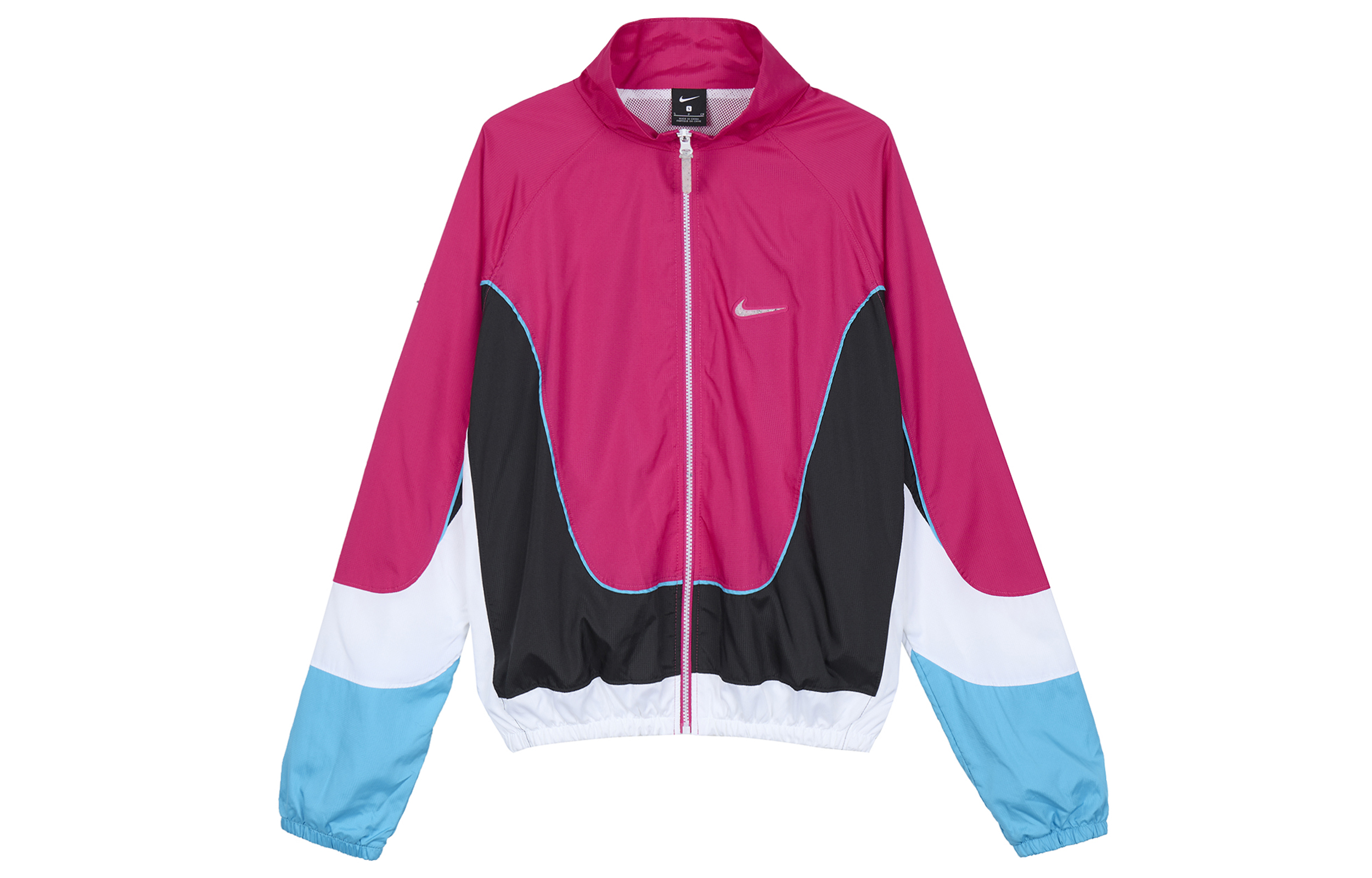 Nike Throwback Vintage Colorblock Woven Basketball Jacket Raspberry Red CV1932-698