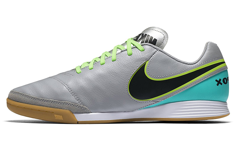Nike Tiempo Genio 2 Leather IC 'Silver Black Green' 819215-003