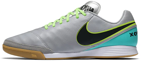 Nike Tiempo Genio 2 Leather IC 'Silver Black Green' 819215-003 Nike Tiempo Genio 2 Leather IC 'Silver Black Green' 819215-003