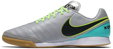 Nike Tiempo Genio 2 Leather IC 'Silver Black Green' 819215-003 Nike Tiempo Genio 2 Leather IC 'Silver Black Green' 819215-003