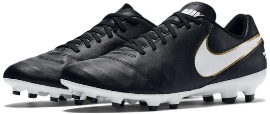 Nike Tiempo Genio II Cuir FG ''Noir Blanc Or'' 819213-010 Order Nike Tiempo Genio II Cuir FG ''Noir Blanc Or'' 819213-010