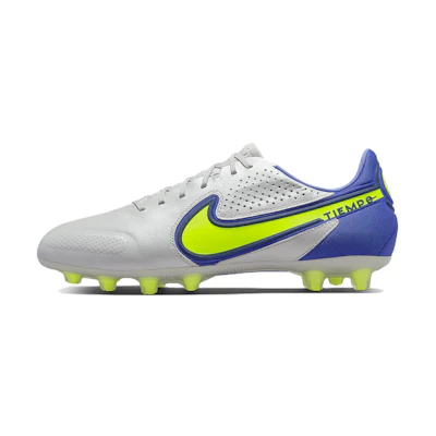 Nike Tiempo Legend 9 Elite HG Hard Ground Low-Top Soccer Shoes Grey/Blue/Green
