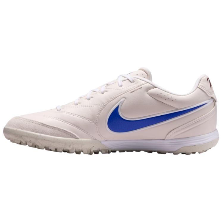 Nike Tiempo Ligera PRO TF Turf Soccer Shoes White/Grey/Blue Breathable Durable IB4477-100