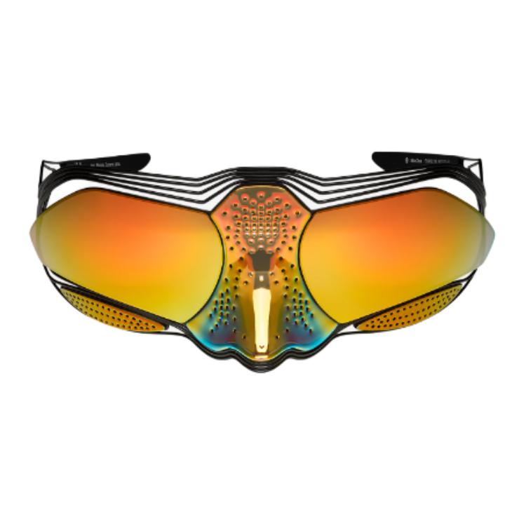 Lookbook Nike Titanium Irregular Sunglasses Black Unisex Couple Style with Hollow Design EV24022-008