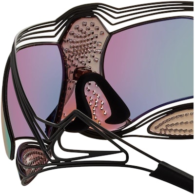 Nike Titanium Irregular Sunglasses Black Unisex Couple Style with Hollow Design EV24022-008 Details for Nike Titanium Irregular Sunglasses Black Unisex Couple Style with Hollow Design EV24022-008