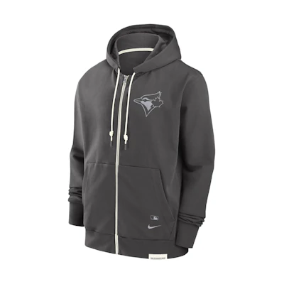 Nike Toronto Blue Jays Travel Player Logo Graphic Hoodie Gray - Comfortable Zip-Up 014Z03BGTOR-N0K