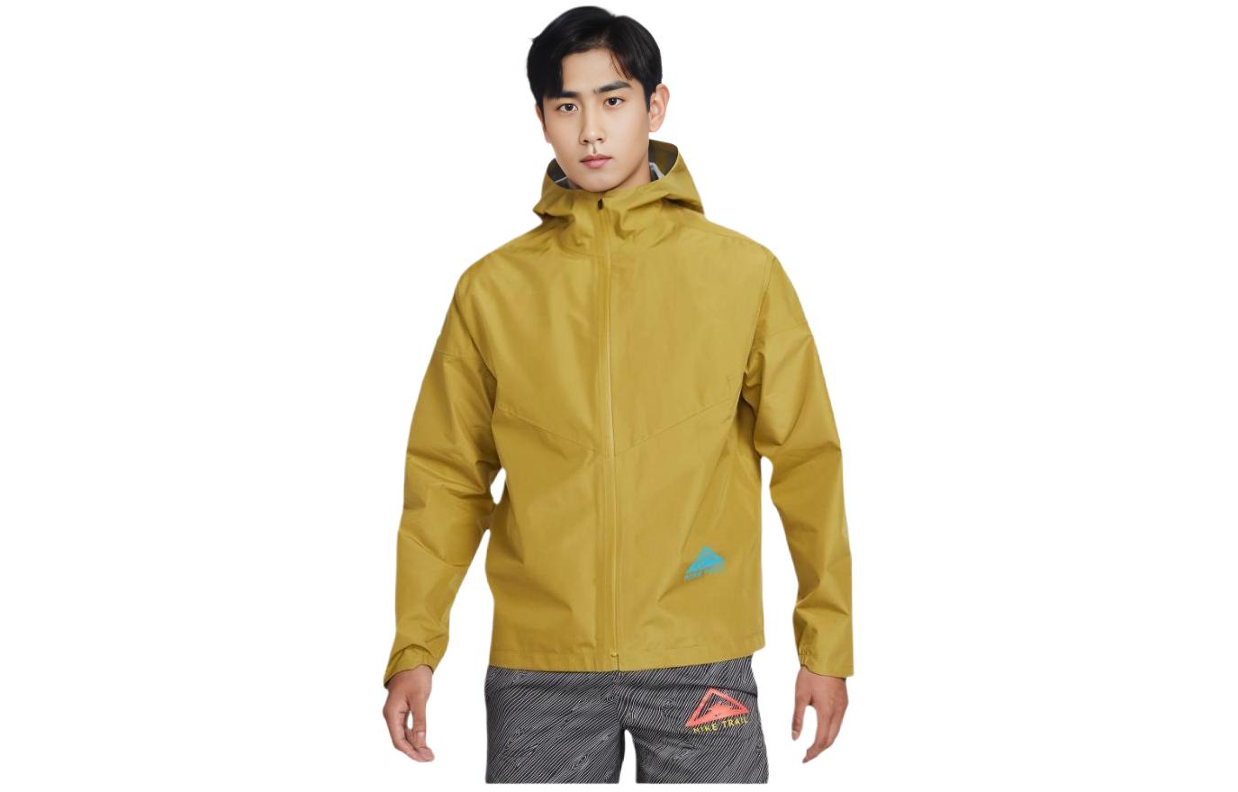 Nike Trail Gore-Tex Waterproof Hooded Running Jacket Moss Gold/Laser Blue DM4660-382