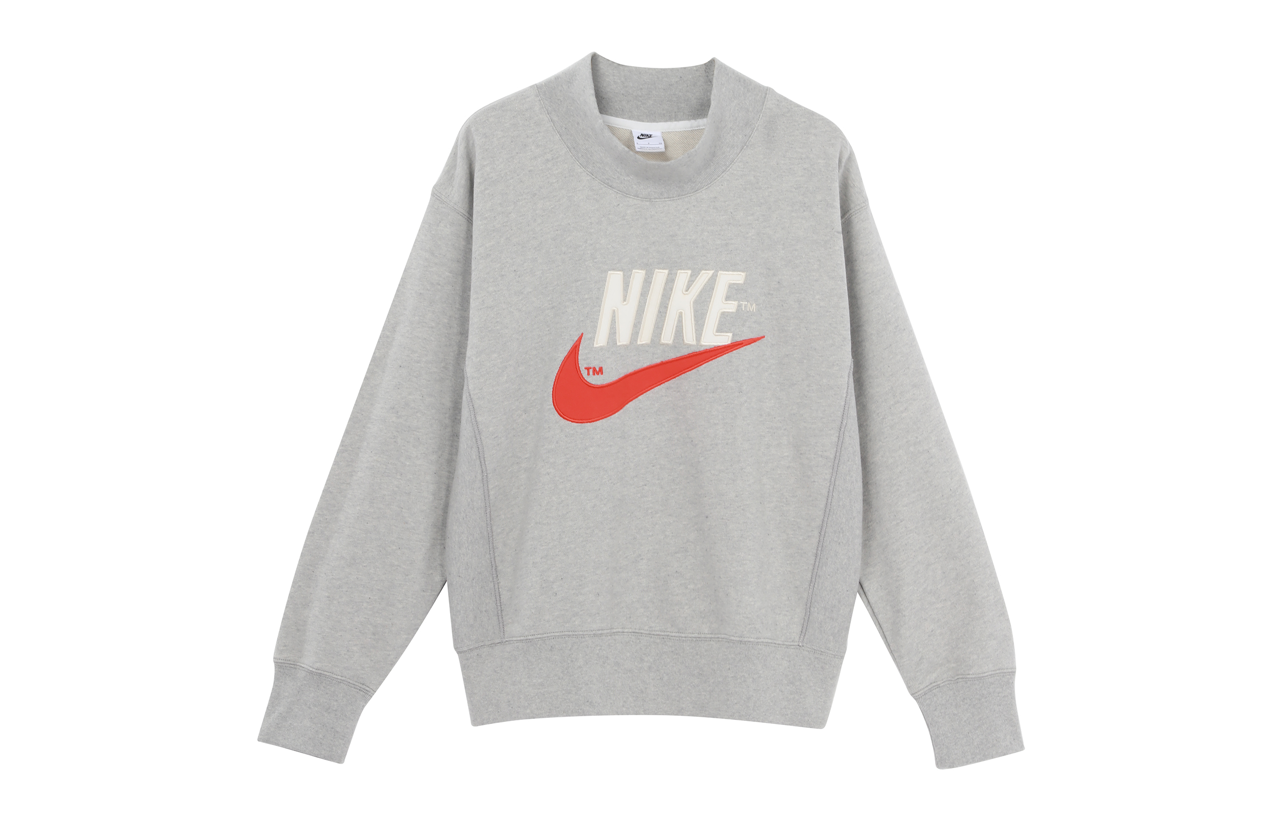 Nike Trend Capsule Logo Embroidered Crewneck Sweatshirt Light Grey DM5274-050
