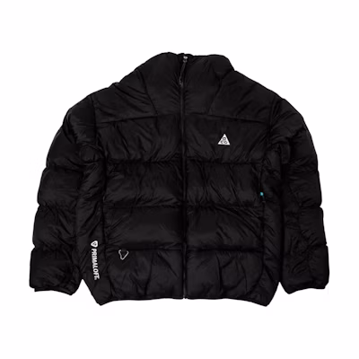 Nike Unisex Black Puffer Jacket with Logo and High Collar Zip Design DH3070-011