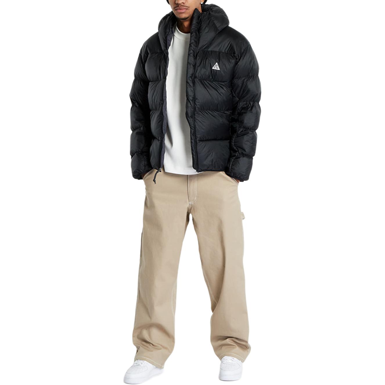 Nike Unisex Black Puffer Jacket with Logo and High Collar Zip Design DH3070-011 圖 3