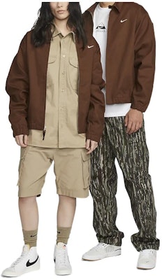 Nike Unisex Brown Solid Logo Casual Polo Jacket DQ6335-259 Order Nike Unisex Brown Solid Logo Casual Polo Jacket DQ6335-259