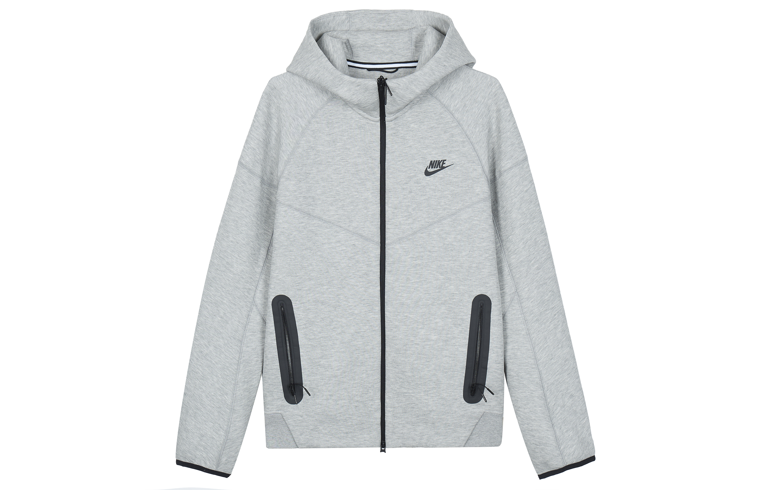 Nike Unisex Solid Gray Double-Zip Hoodie Jacket FB7922-063