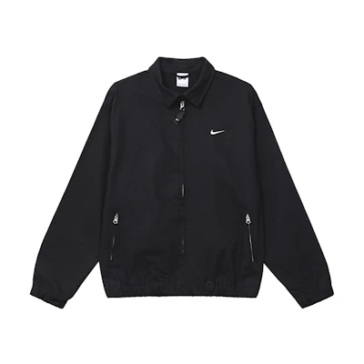 Nike Unisex Solid Logo Casual Collared Jacket Black DQ6335-010