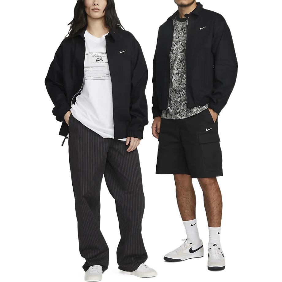 Nike Unisex Solid Logo Casual Collared Jacket Black DQ6335-010 圖 4