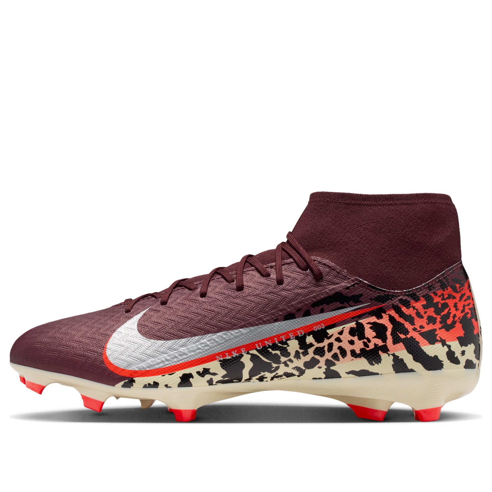 Nike United Mercurial Superfly 10 Academy MG High 'Burgundy Crush University Red Fossil Metallic Silver' IO8441-661